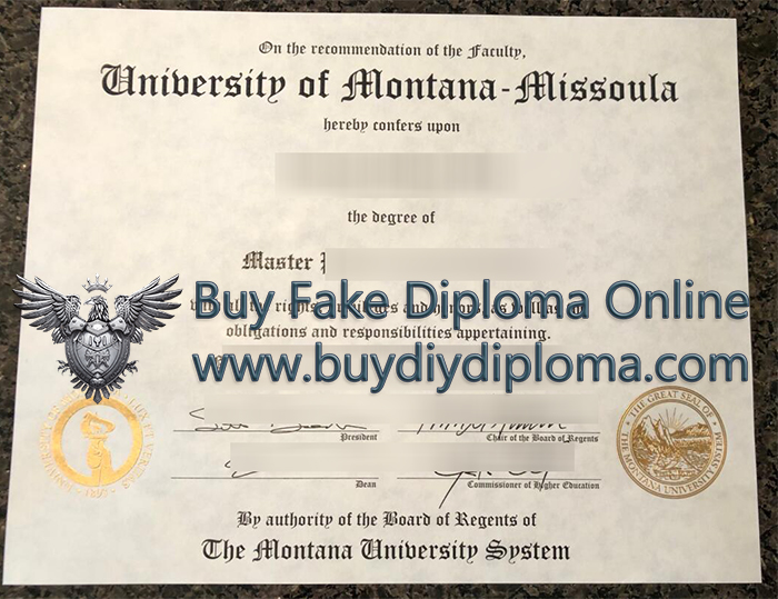 University of Montana diploma