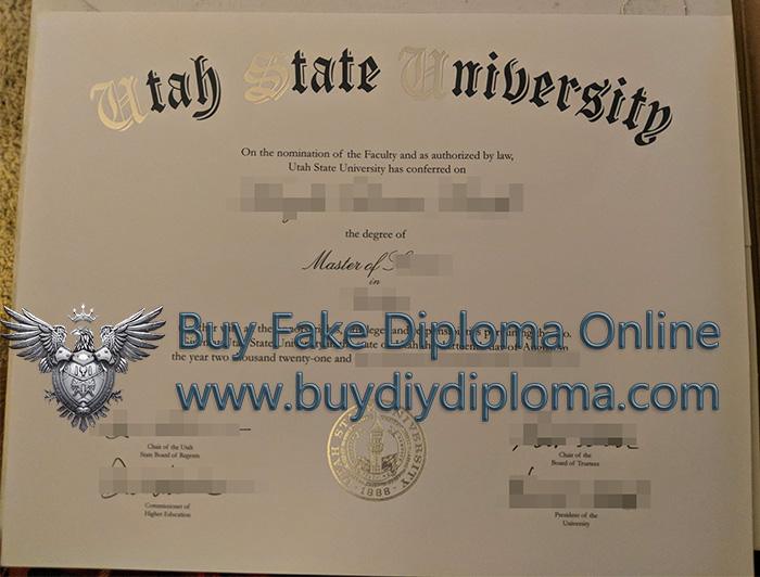 Utah State University diploma, USU degree, Utah State degree certificate