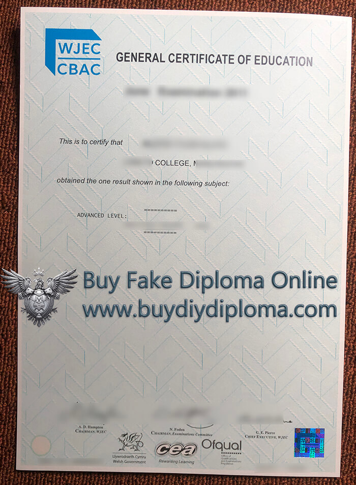 WJEC CBAC GCE A Level certificate WJEC CBAC GCE A Level certificate