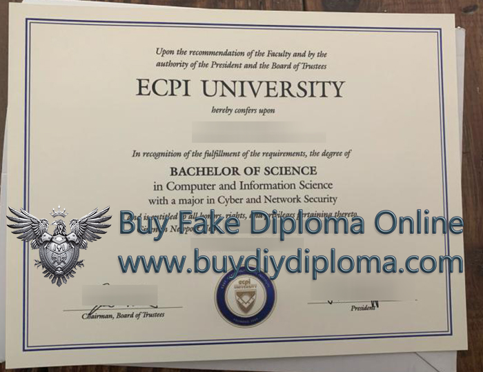 ECPI University Bachelor of Science diploma