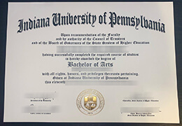 Indiana University of Pennsylvania diploma certificate