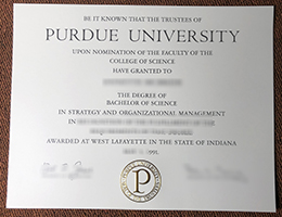 Purdue University Bachelor's Degree Certificate