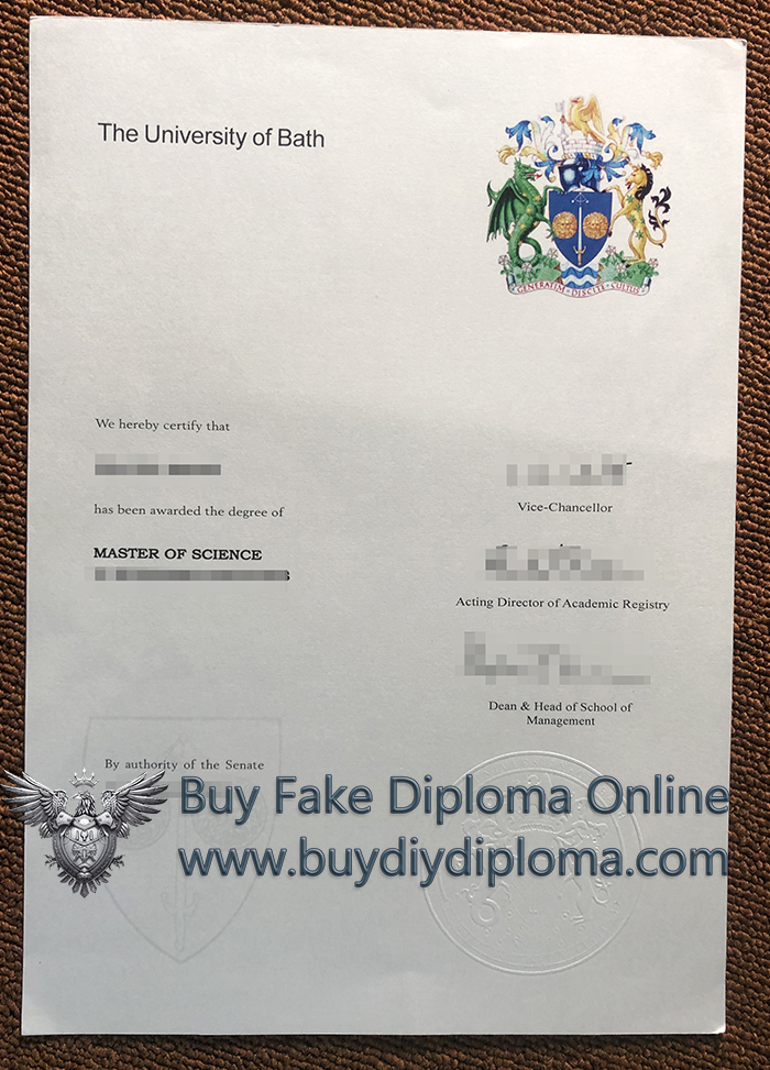 University of Bath diploma certificate