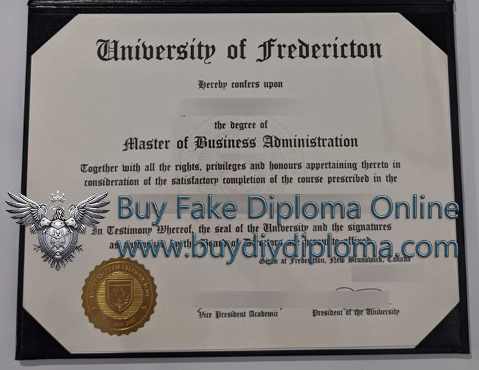 University of Fredericton MBA diploma