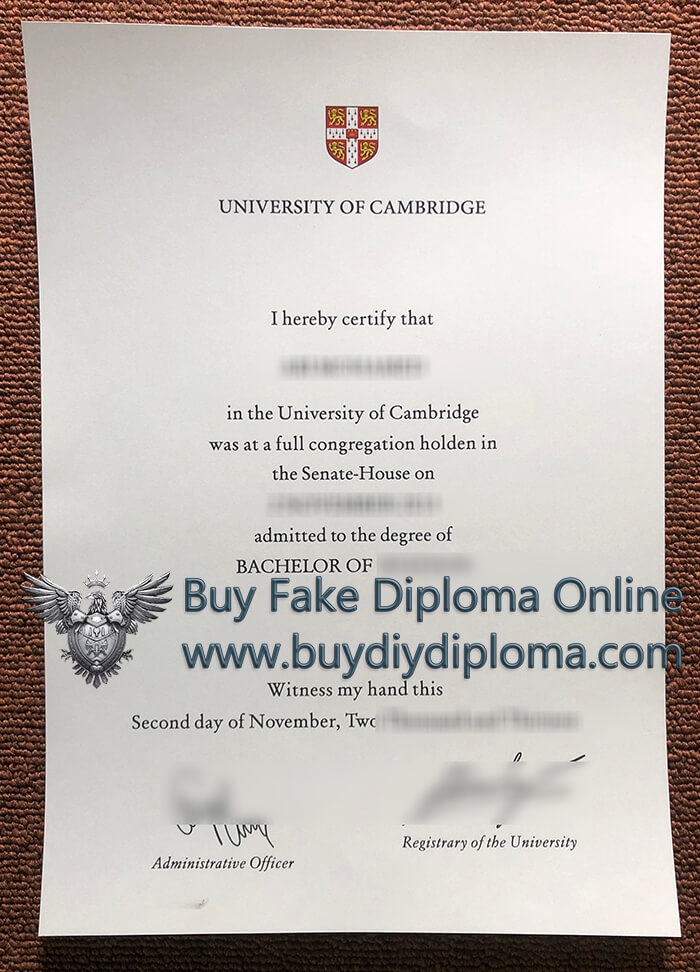 University Of Cambridge Fake Degree