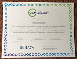 CISM certificate