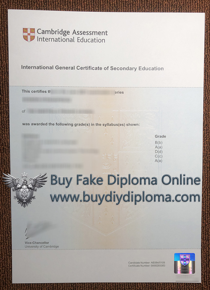 Cambridge IGCSE Fake certificate