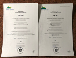 FH Burgenland diplom certificate