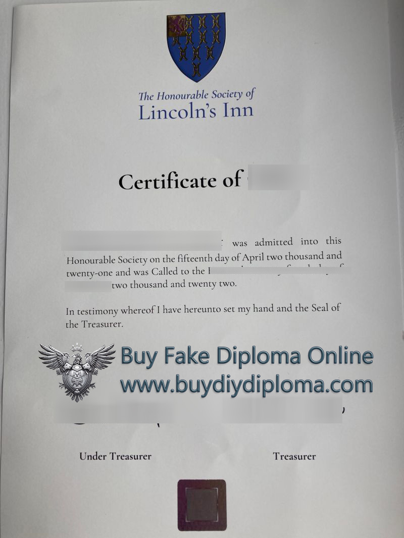 Lincoln's Inn certificate