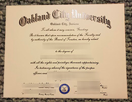 Oakland City University diploma certificate
