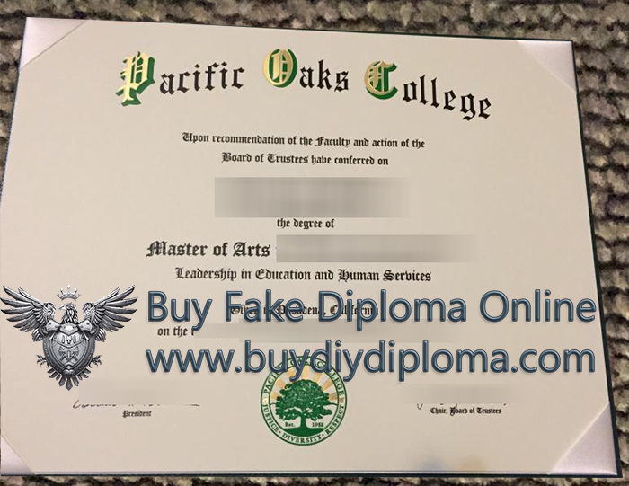 Pacific Oaks College diploma