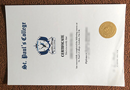 St. Paul's College Diploma certificate