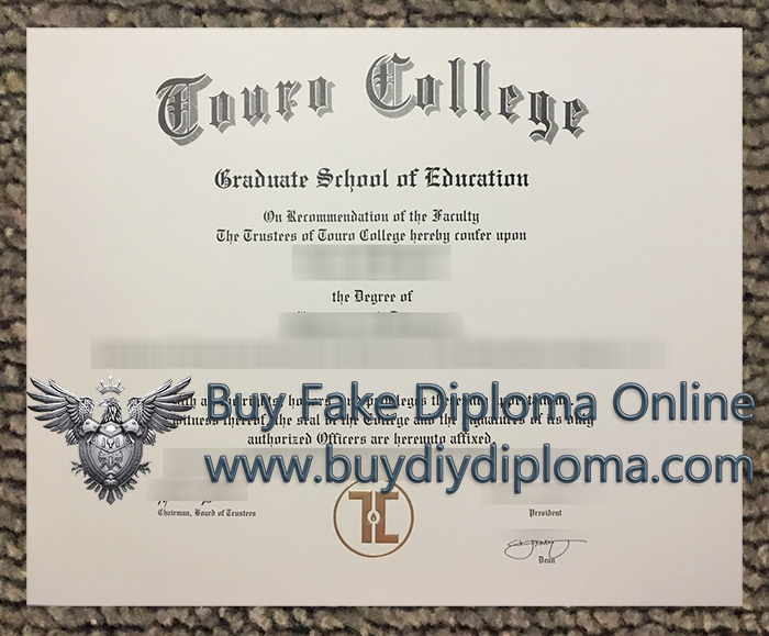 Touro College degree certificate