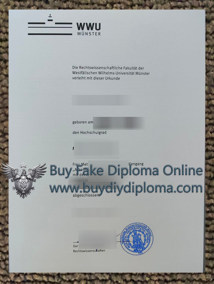 University of Münster diploma, Order a WWU Urkunde