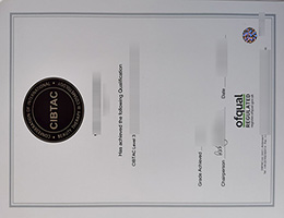 CIBTAC Level 3 diploma certificate