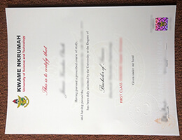 KNUST degree certificate