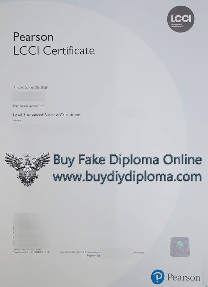 LCCI Level 3 Advanced Business Calculations certificate