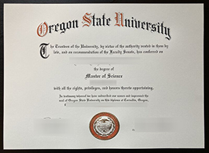 Oregon State University (OSU) diploma certificate
