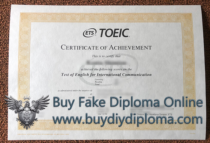 TOEIC Certificate of Achievement