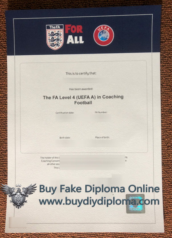 The FA Level 4 (UEFA A) certificate