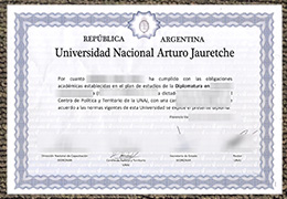 UNAJ diploma certificate