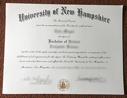 University of New Hampshire diploma, UNH degree certificate