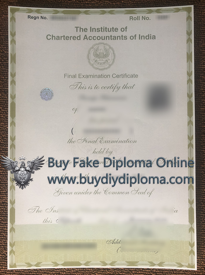 ICAI final examination certificate