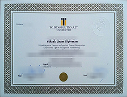 İstanbul Ticaret Üniversitesi diploma sample