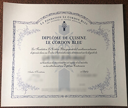 Le Cordon Bleu Diploma certificate