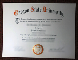 Oregon State University (OSU) diploma sample