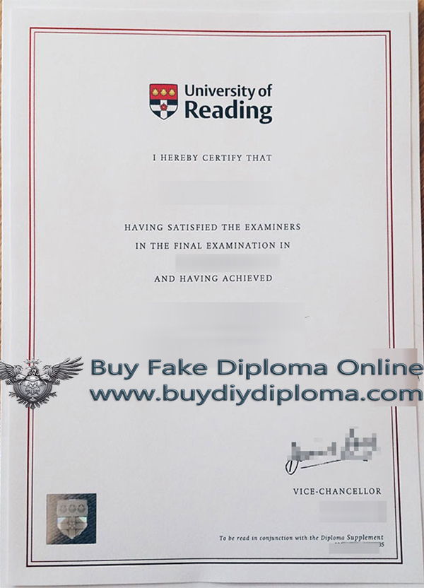 University of Reading degree certificate