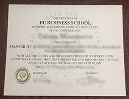 EU Business School diploma certificate