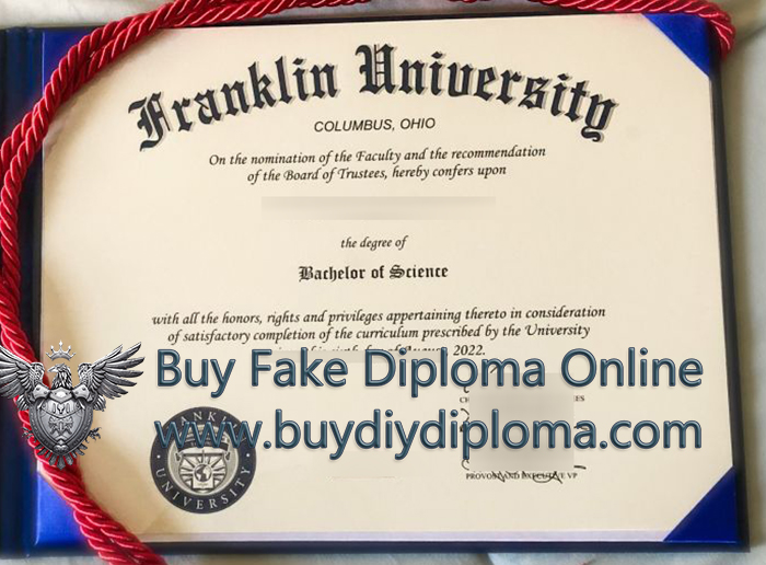 Franklin University degree certificate