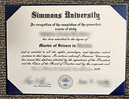 Simmons University Msc Diploma certificate