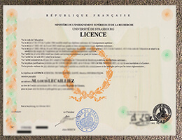 Université De Strasbourg degree certificate