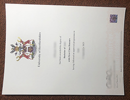 University of Hertfordshire degree certificate