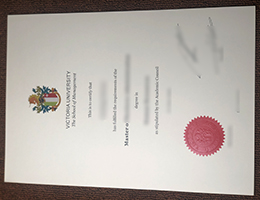 Victoria University School of Management degree certificate