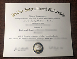 Webber International University diploma certificate