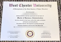 West Chester University diploma certificate