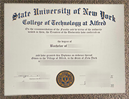 Alfred State College diploma certificate