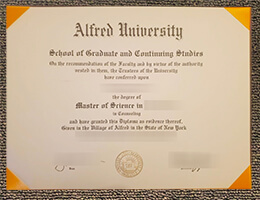 Alfred University diploma certificate