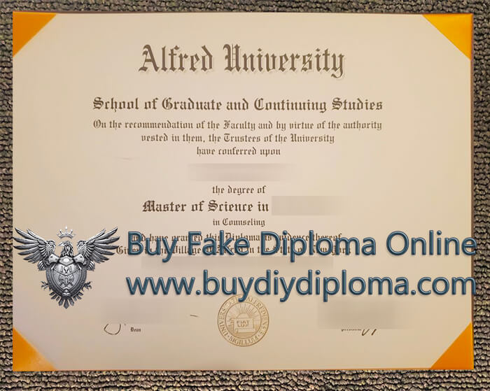 Alfred University diploma