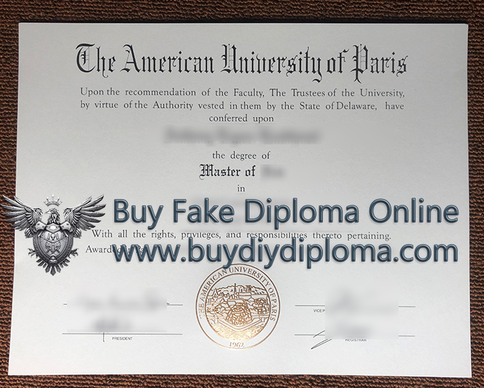 American University of Paris diploma