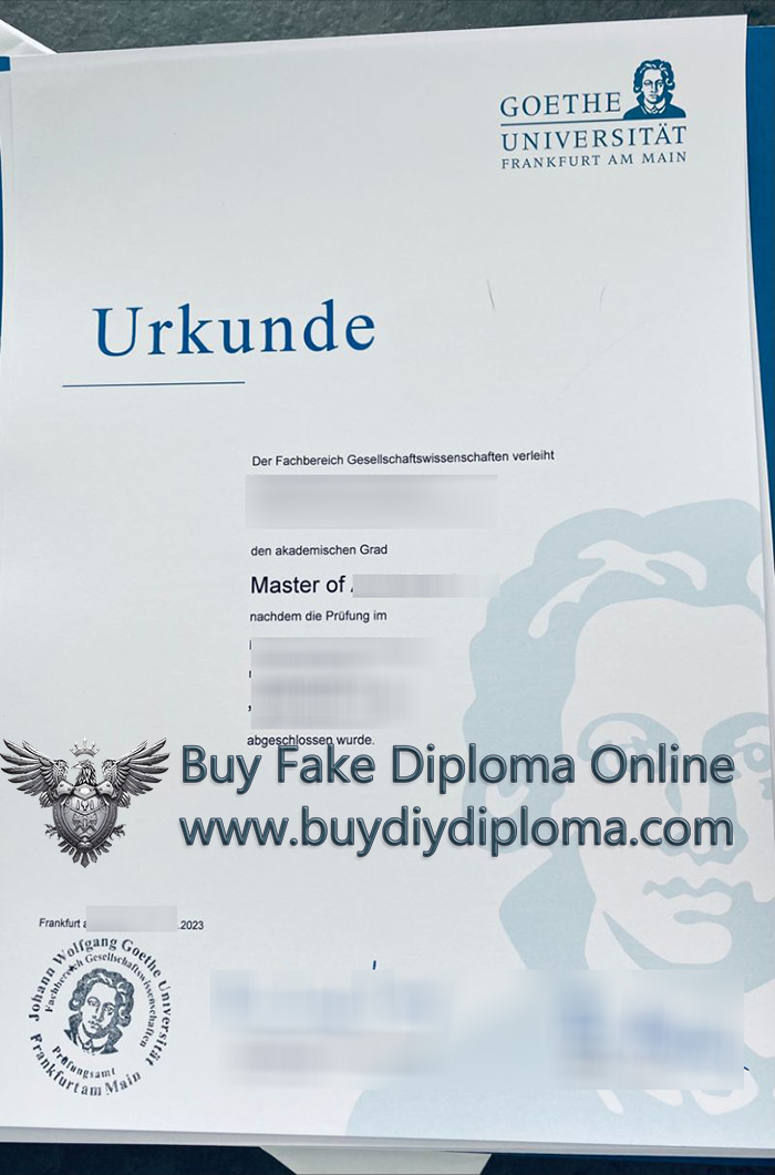 Goethe Universität Urkunde Goethe Universität Urkunde