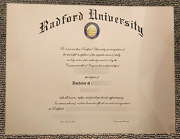 Radford University Diploma certificate