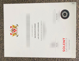 Solent University Degree certificate