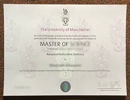 University Of Manchester Degree certificate