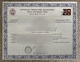 Aristotle University of Thessaloniki diploma certificate