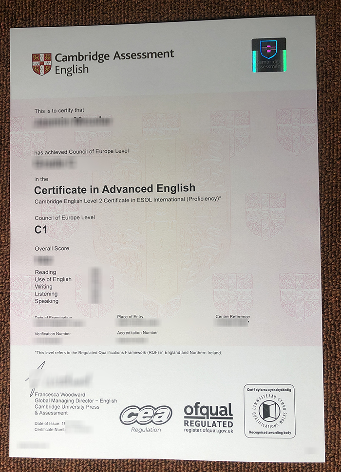 C1 Advanced certificate