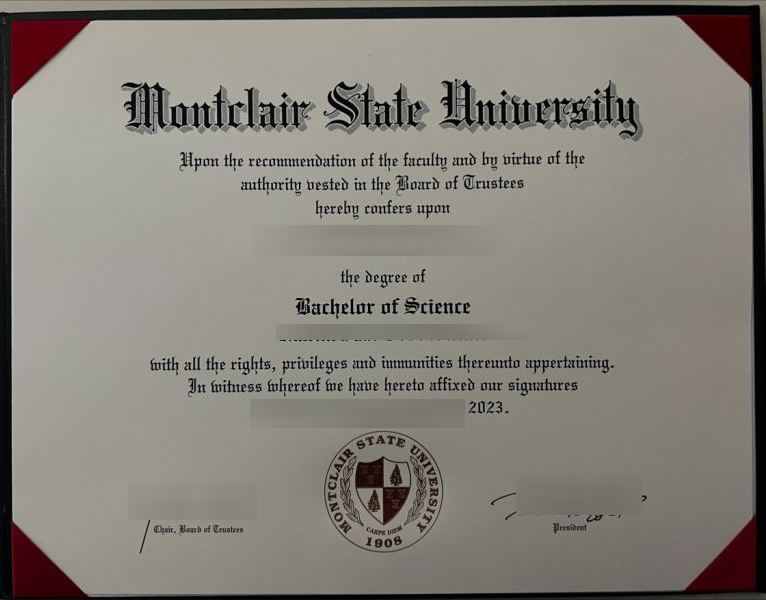 Montclair State University diploma